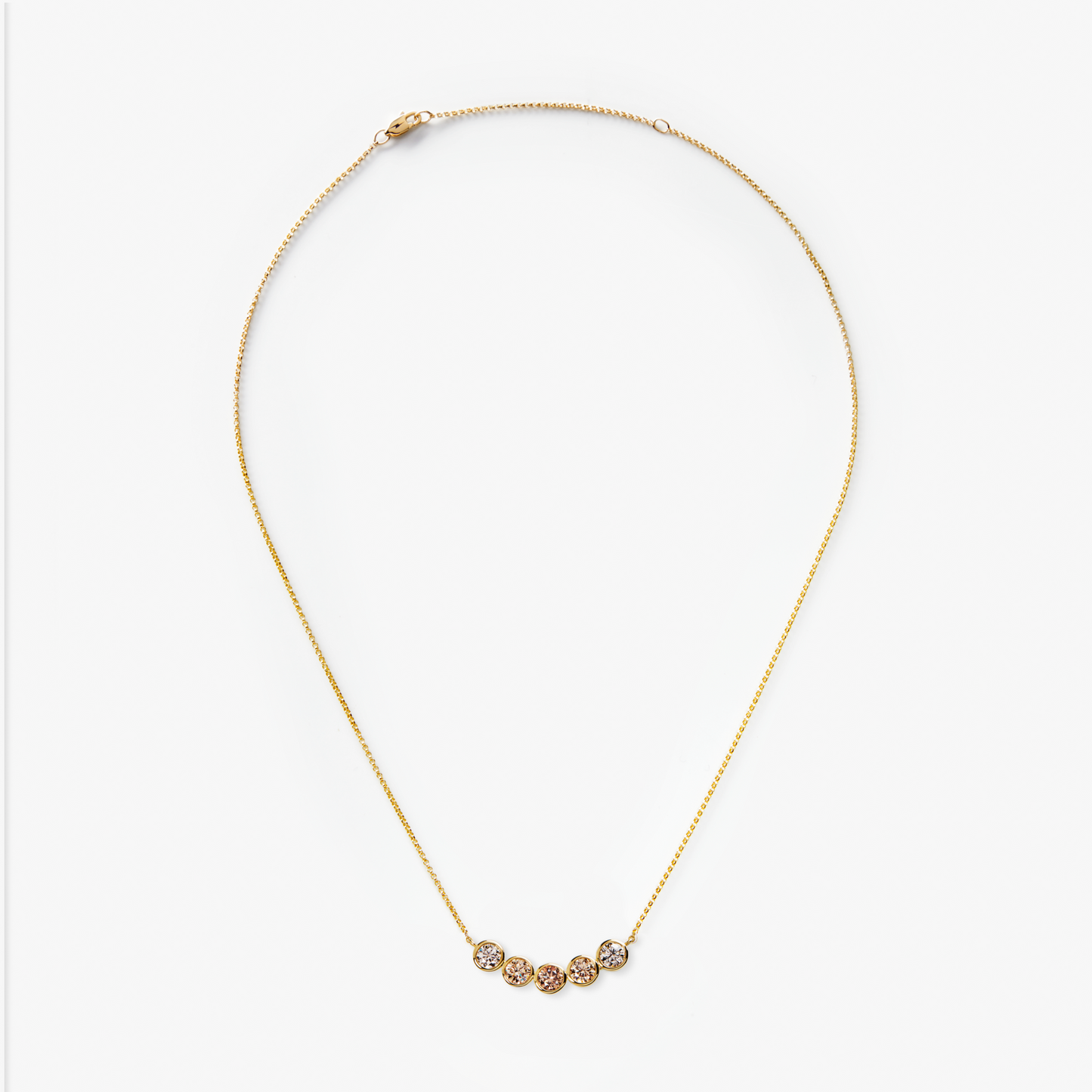 2 Carat Desert Diamond Curved Bar Necklace