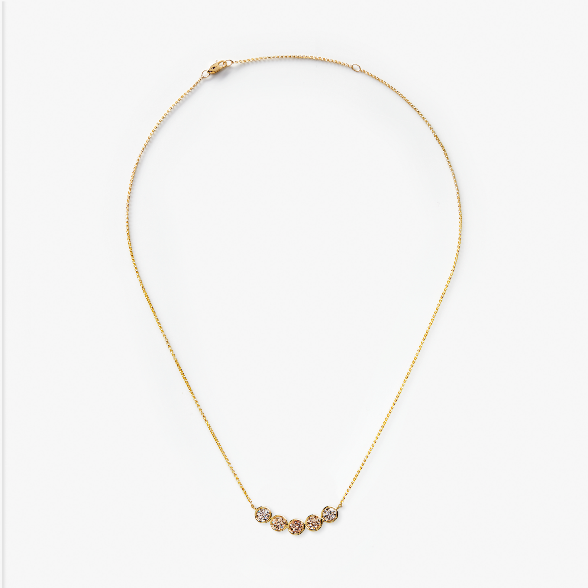 2 Carat Desert Diamond Curved Bar Necklace