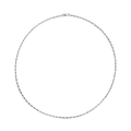 The Shinola 1mm Bar Chain Necklace features a delicate sterling silver rectangular link design, elegantly arranged in a circle on a plain white background.