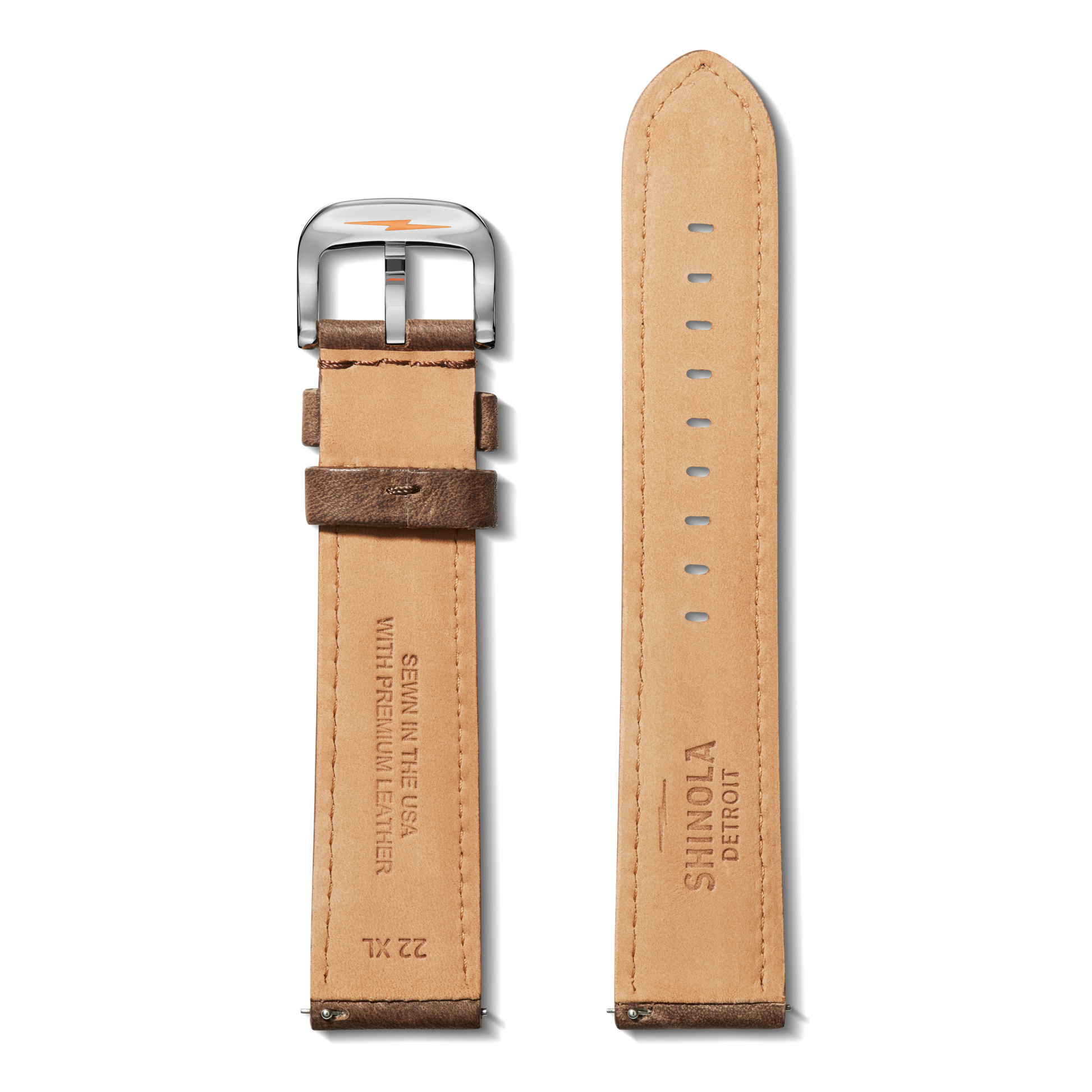 22mm British Tan Leather Watch Strap (XL) - British Tan