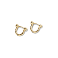 Shinola's Bike Lock Huggie Earrings in yellow gold feature a modern U-shaped design, making them perfect for everyday wear. Shown against a plain white background.
