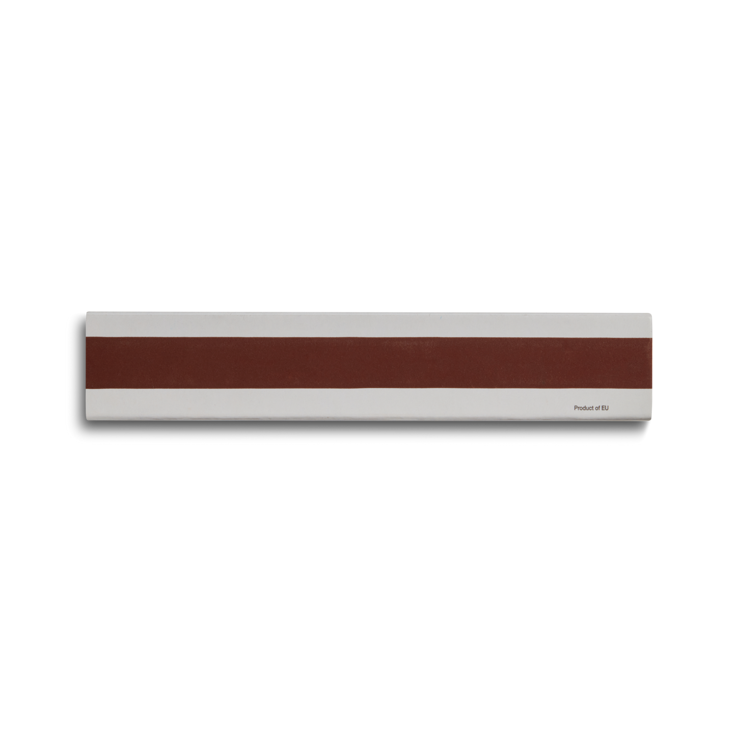 A box of 43 Shinola 4" Safety Matches featuring a bold orange stripe across the center, bordered by two grayish-white stripes. Set against a plain white background.