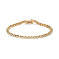The Shinola 2 Carat 7" Diamond Tennis Bracelet in yellow gold features a single row of brilliant cut diamonds set in prongs with a secure clasp, showcased on a plain white background.