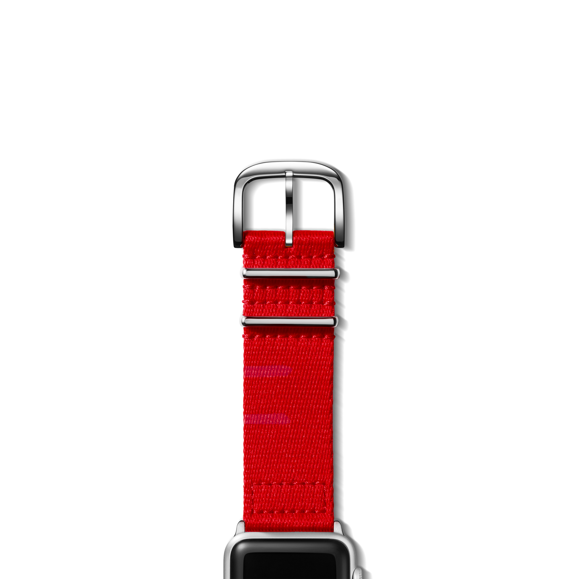 24mm Red Split Nylon Apple Watch Strap - Red