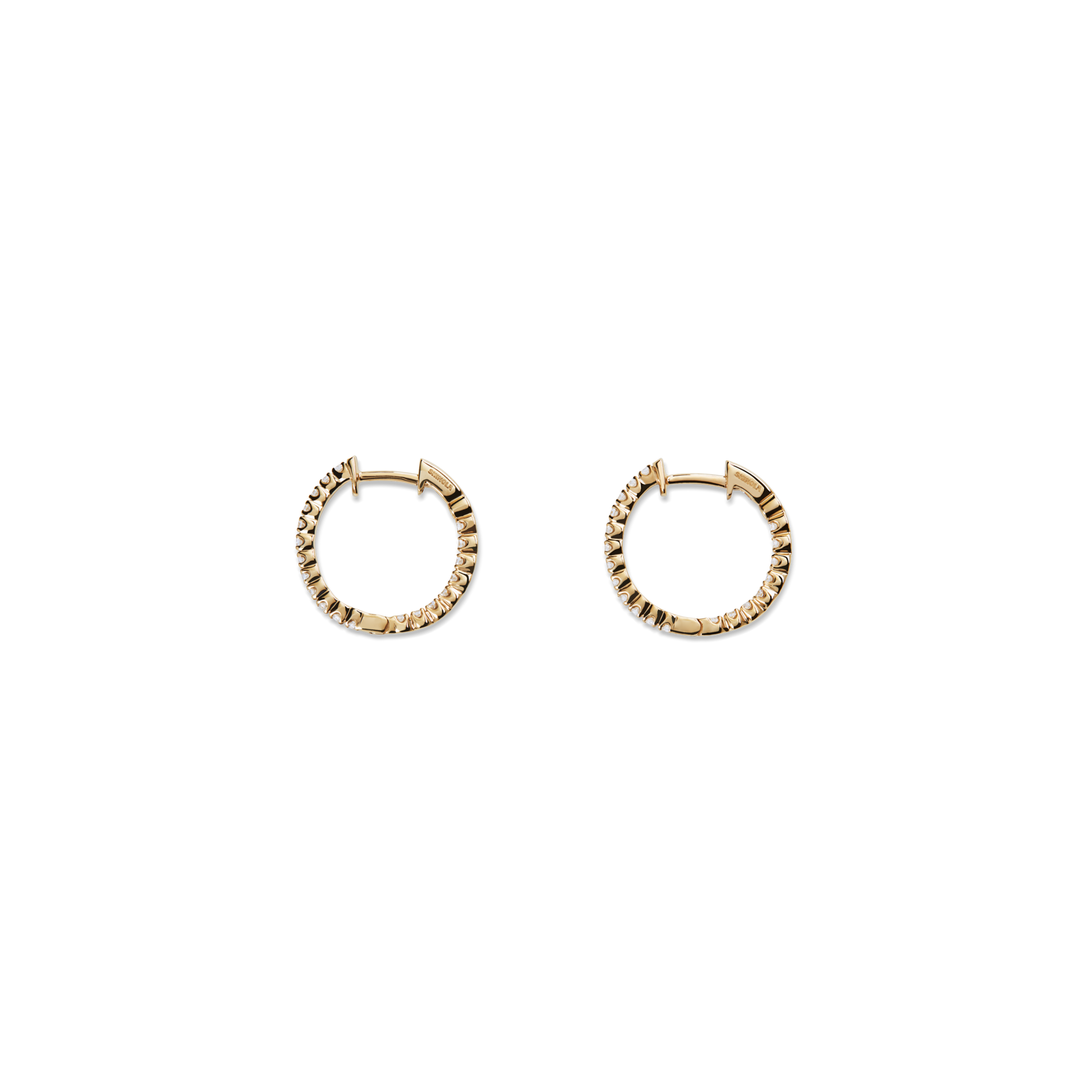 1/2 Carat Diamond Hoop Earrings - Yellow Gold