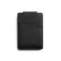 The Shinola Magnetic Money Clip Card Holder in black features multiple card slots and a sleek, minimalist design—perfect for monogramming to personalize. Displayed against a white background.