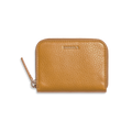 The Shinola Small Zip Wallet - Honey is crafted from natural grain leather in tan, with a textured finish and the Shinola logo embossed on the front, shown against a plain white background.