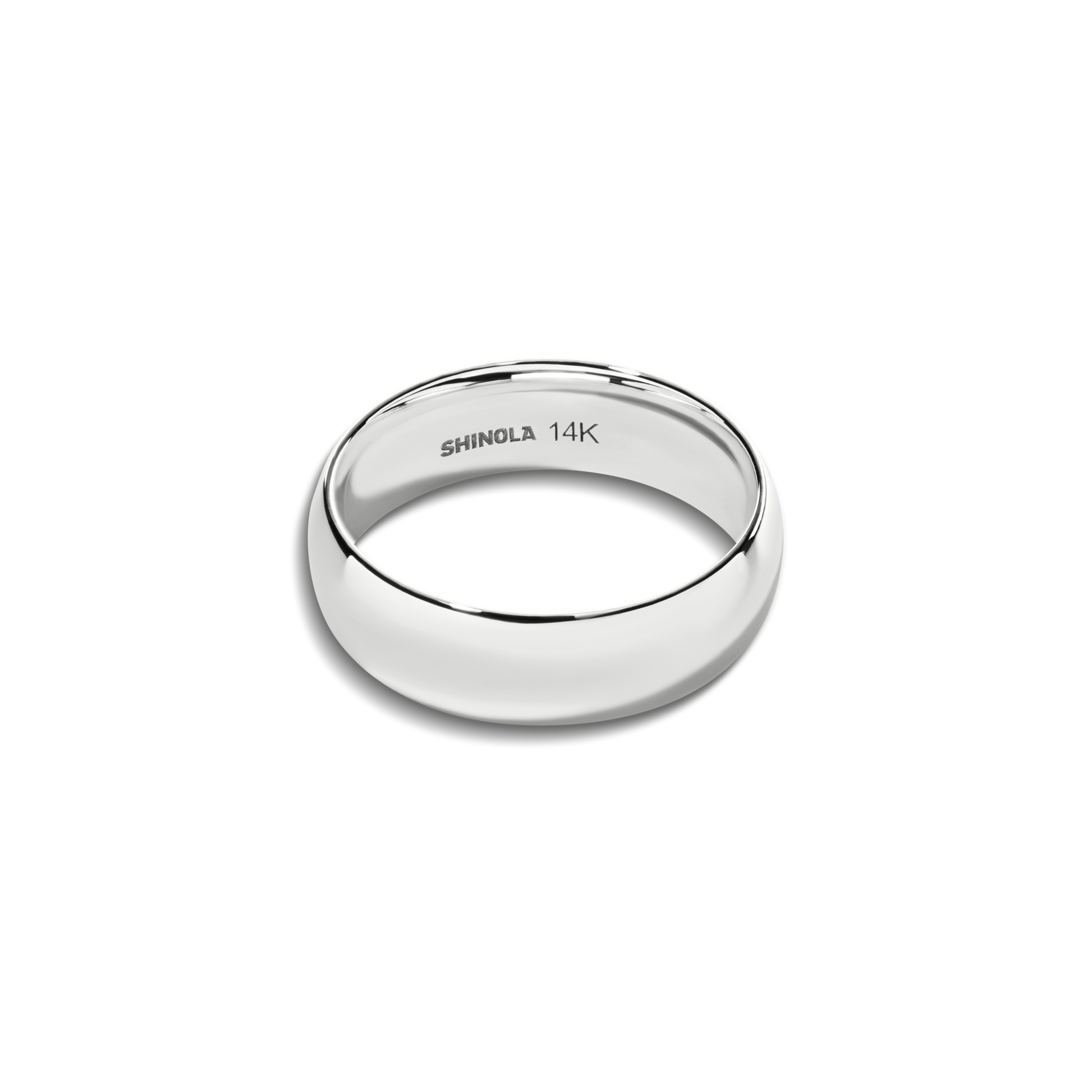 6mm Round White Gold Band