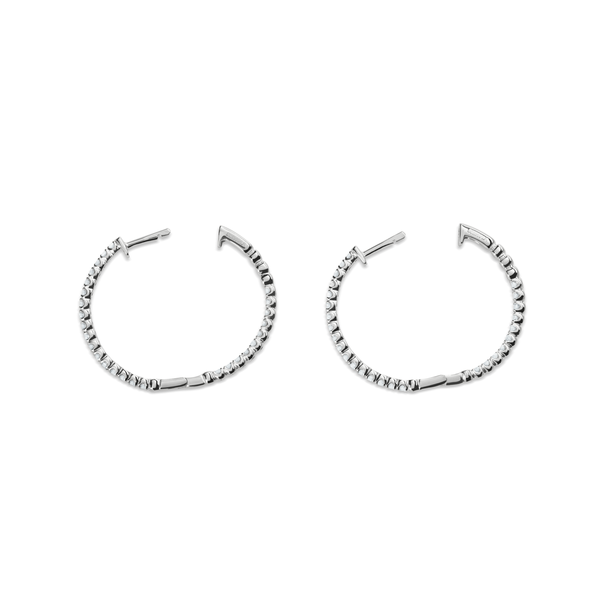 1 Carat Diamond Hoop Earrings - White Gold