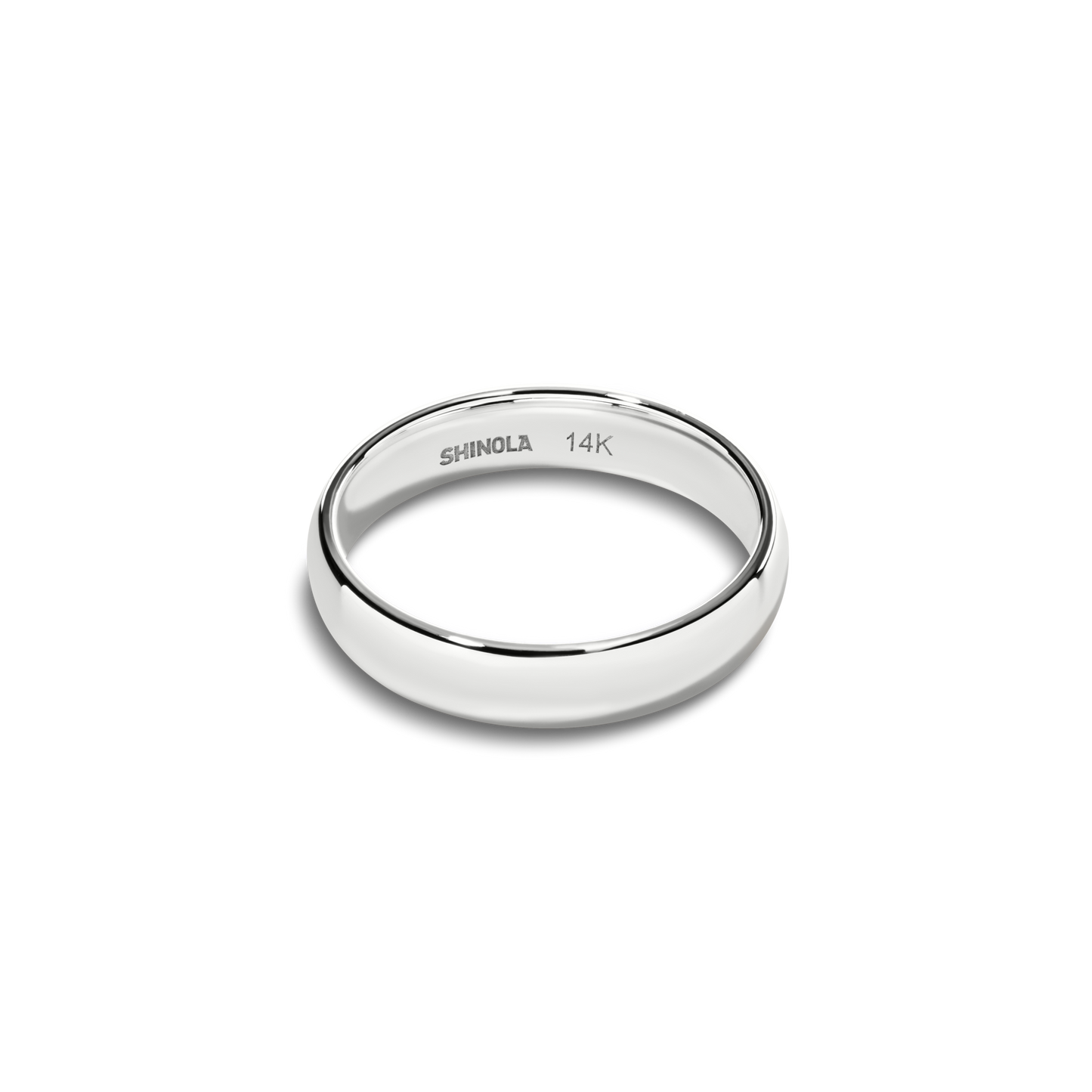 4mm Round White Gold Band