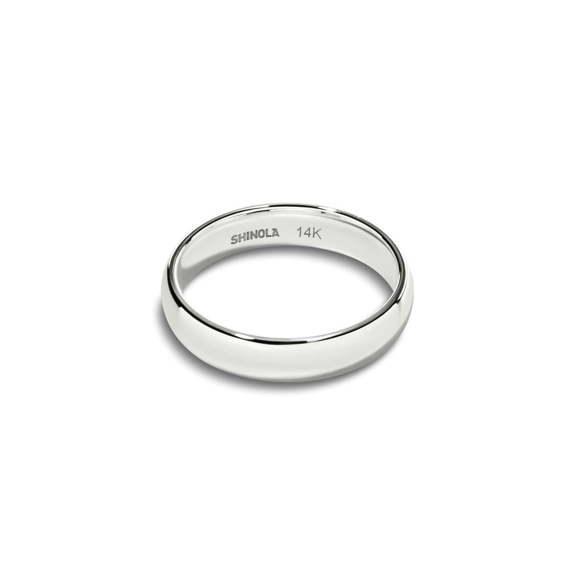 4mm Round White Gold Band