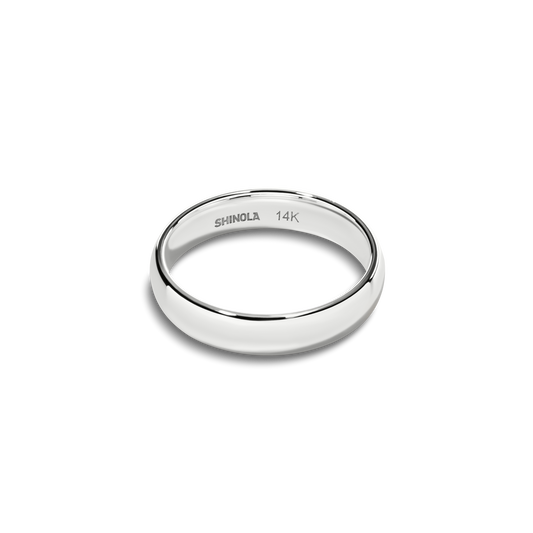 4mm Round White Gold Band