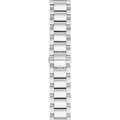 A close-up of the Shinola 18mm Stainless Steel 3-Link Bracelet, featuring rectangular links, shown vertically against a white background.