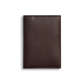 The Shinola Folded Card Holder Wallet in dark brown, crafted from Italian Vachetta leather, is shown closed and centered on a plain white background.