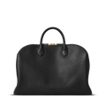 The Shinola Bixby Work Satchel - Black is crafted from natural leather with two top handles and a gold zipper, shown against a plain white background.