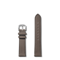 The Shinola QR Strap: 20/18 Outrigger, RR Classic, PoSS in Heather Gray features visible stitching and comes in two parts—a silver buckle side with loops and an adjustment hole side—both displayed against a white background.