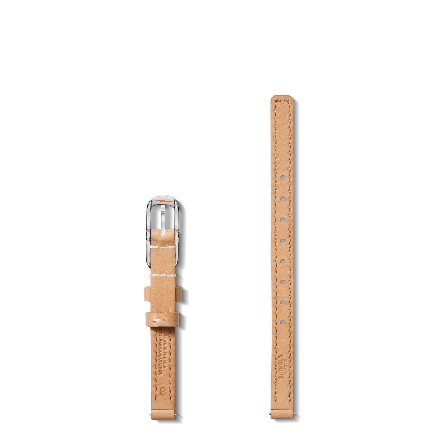 8mm Natural Leather Watch Strap - Natural