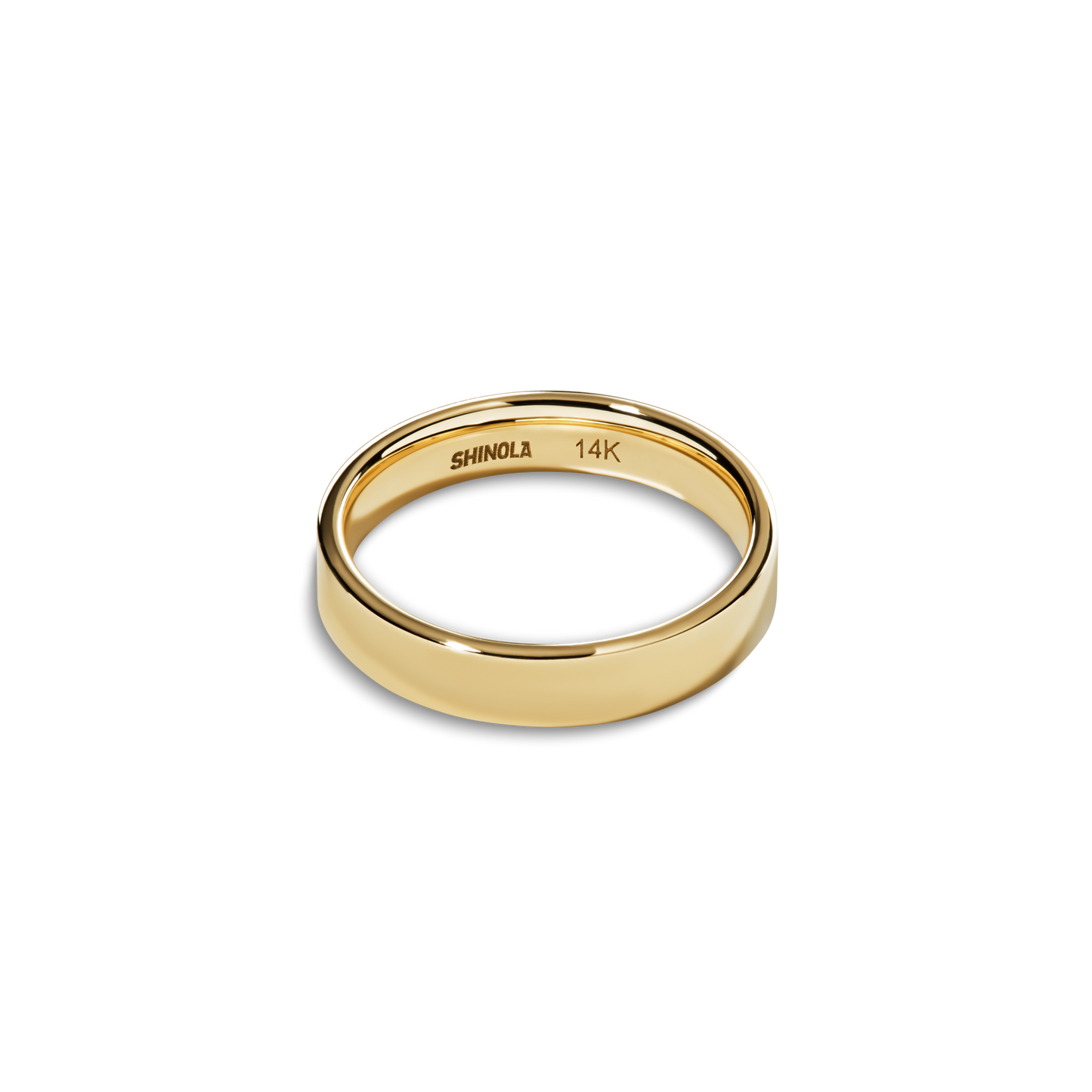 4mm Flat Yellow Gold Band