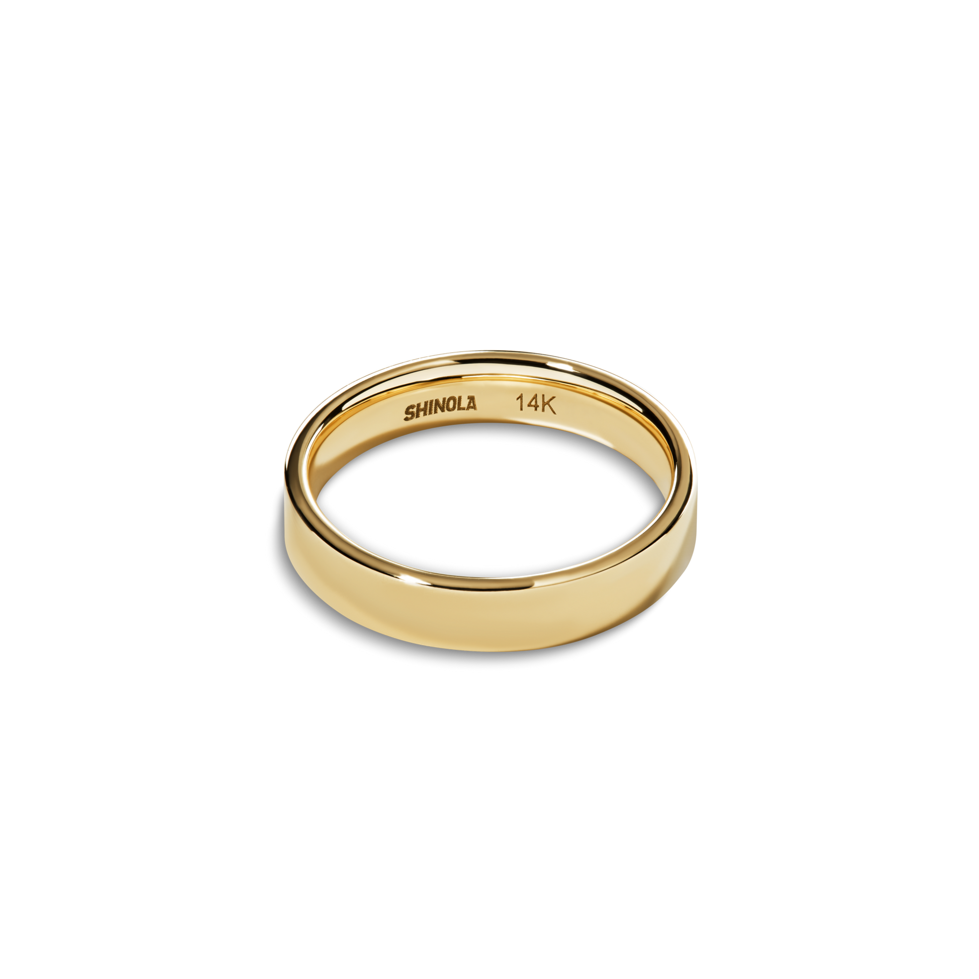 4mm Flat Yellow Gold Band