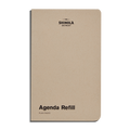 The Shinola Plain Agenda Insert - Kraft features a beige, plain cover with SHINOLA DETROIT at the top and “Agenda Refill, PLAIN INSERT PAGES” at the bottom right—ideal for your Refillable Leather Agenda. Edges are slightly rounded.