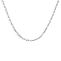 The Shinola 5 Carat Diamond Tennis Necklace in white gold showcases a single continuous row of small, round diamonds, elegantly displayed against a plain white background.