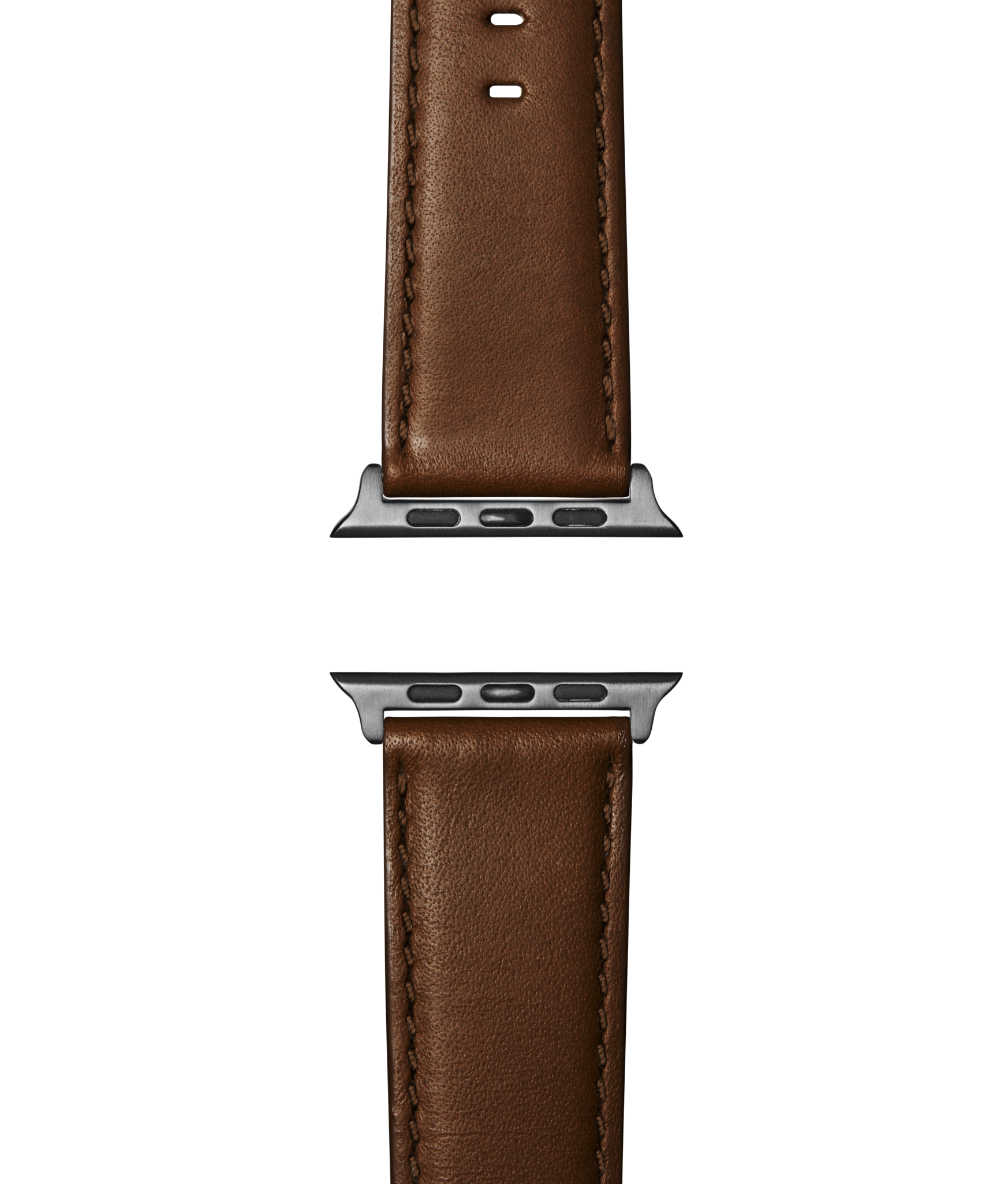 20mm Dark Nut Brown Leather Apple Watch Strap - Dark Nut Brown