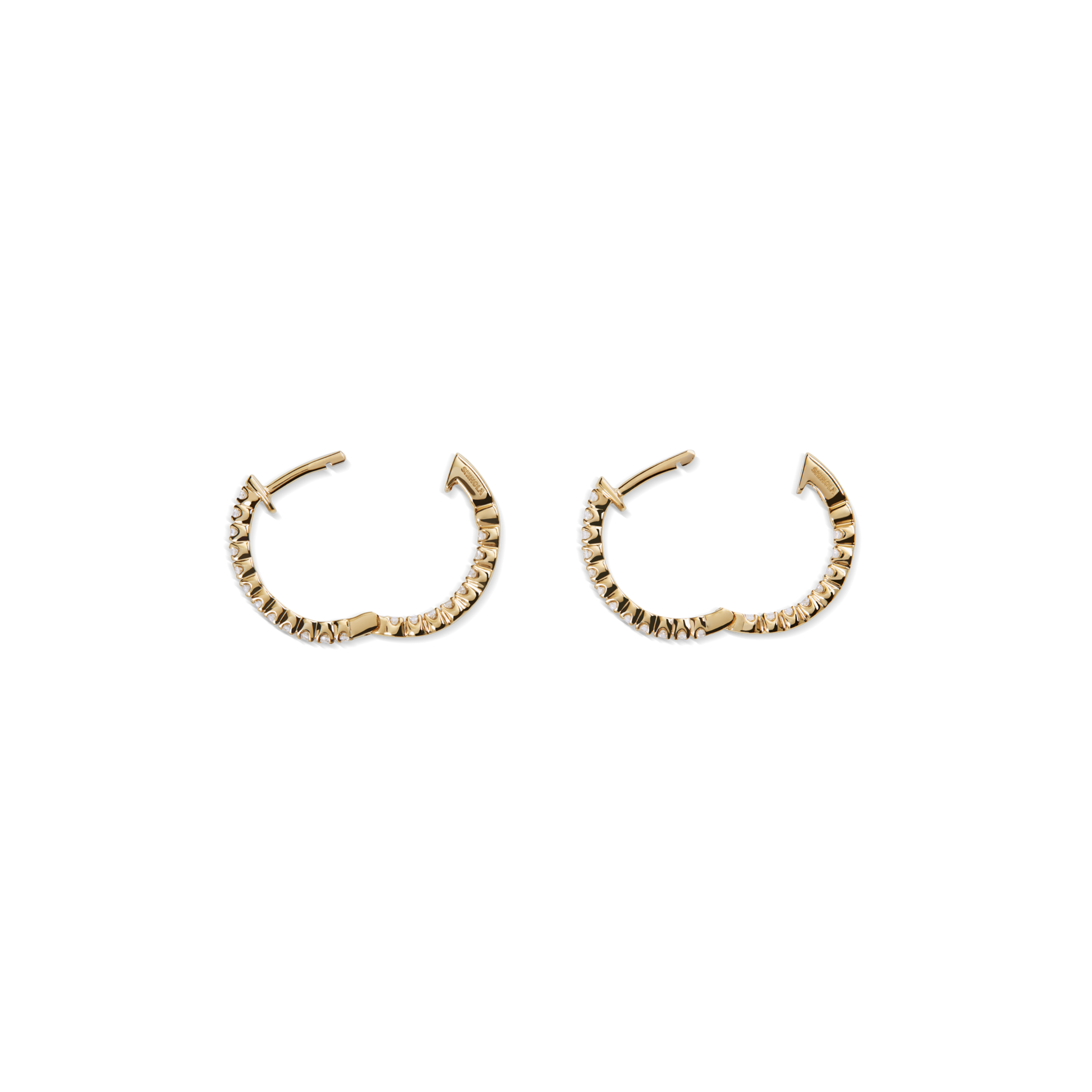 1/2 Carat Diamond Hoop Earrings - Yellow Gold