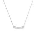 The Shinola Diamond Pave Rivet Double Row Necklace—crafted in 14k white gold with two parallel rows of sparkling stones on a fine chain—is a standout piece, shown here against a plain white background.