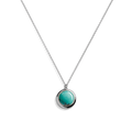 The Shinola Heirloom Turquoise Pendant Necklace features a round turquoise stone set in sterling silver, shown on a plain white background—perfect for turquoise pendant necklace enthusiasts.