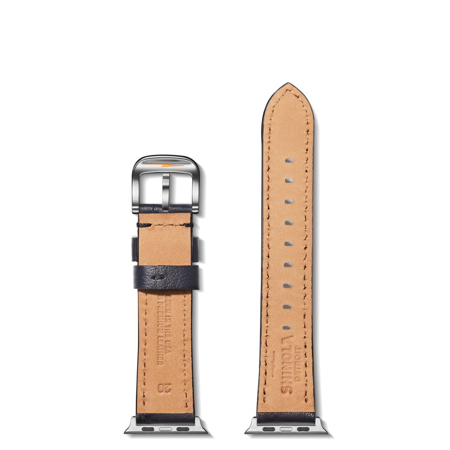 20mm Navy Leather Apple Watch Strap - Navy