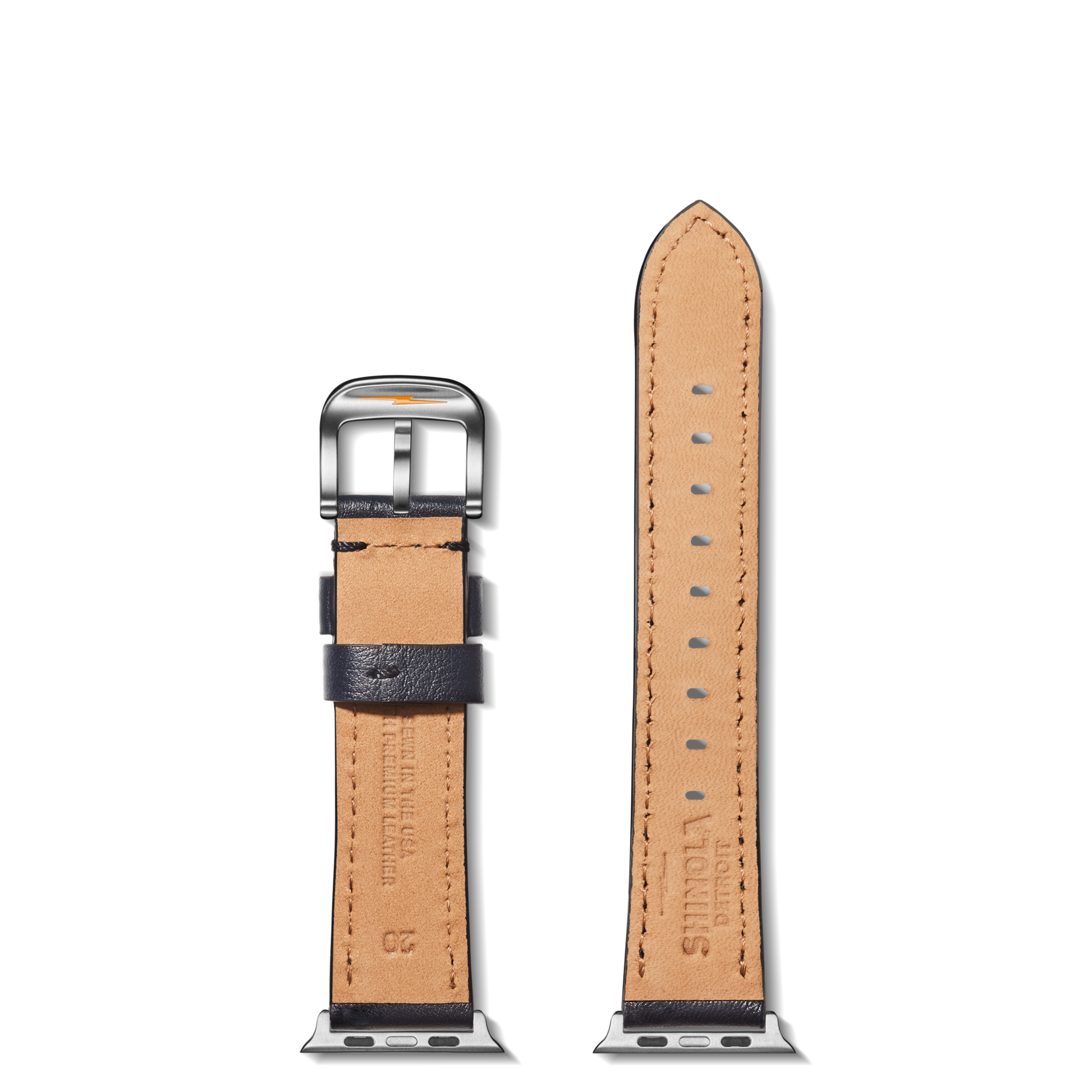 20mm Navy Leather Apple Watch Strap - Navy