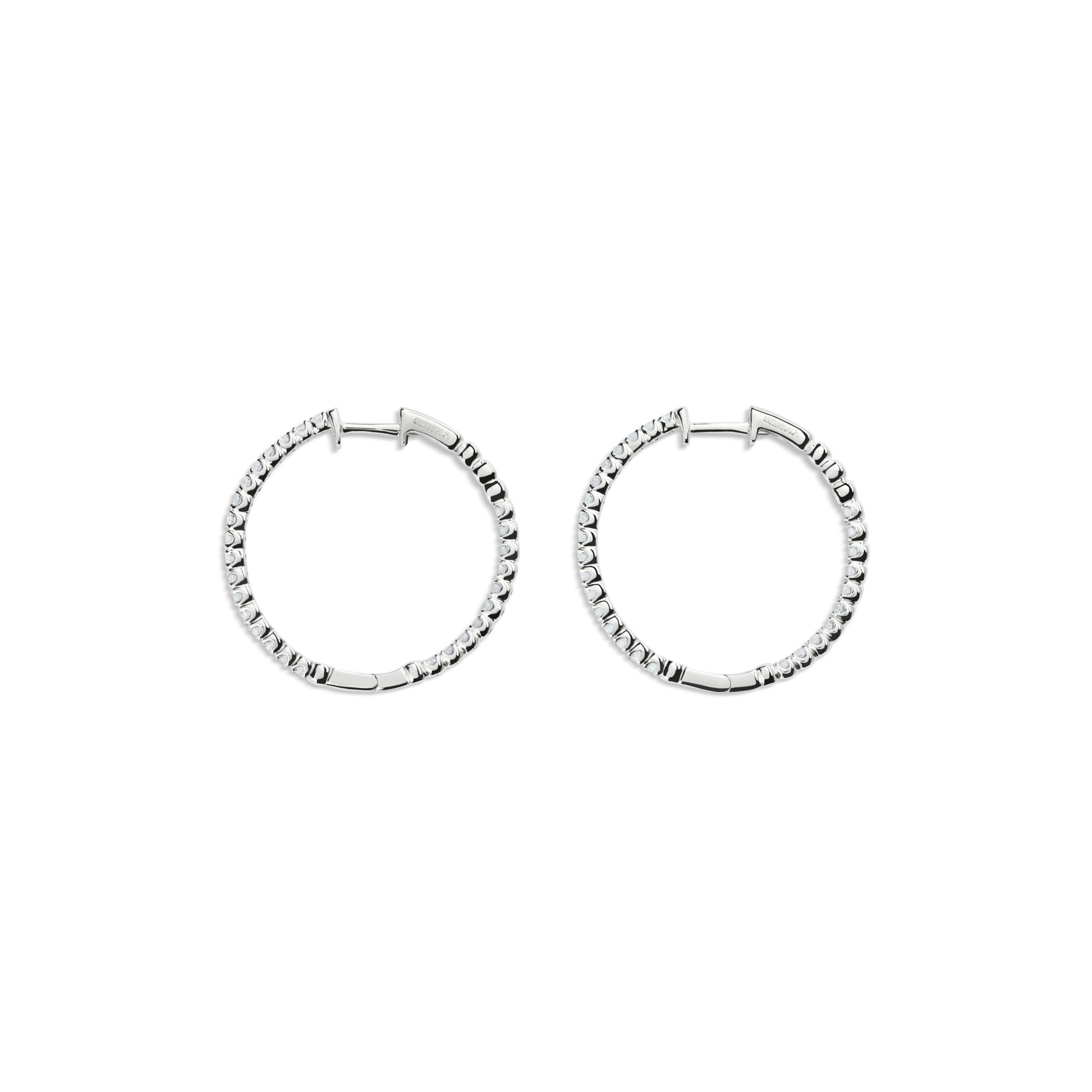 1 Carat Diamond Hoop Earrings - White Gold