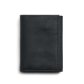 A closed Shinola Trifold Wallet - Black with RFID protection and visible stitching on the right edge, shown against a plain white background.