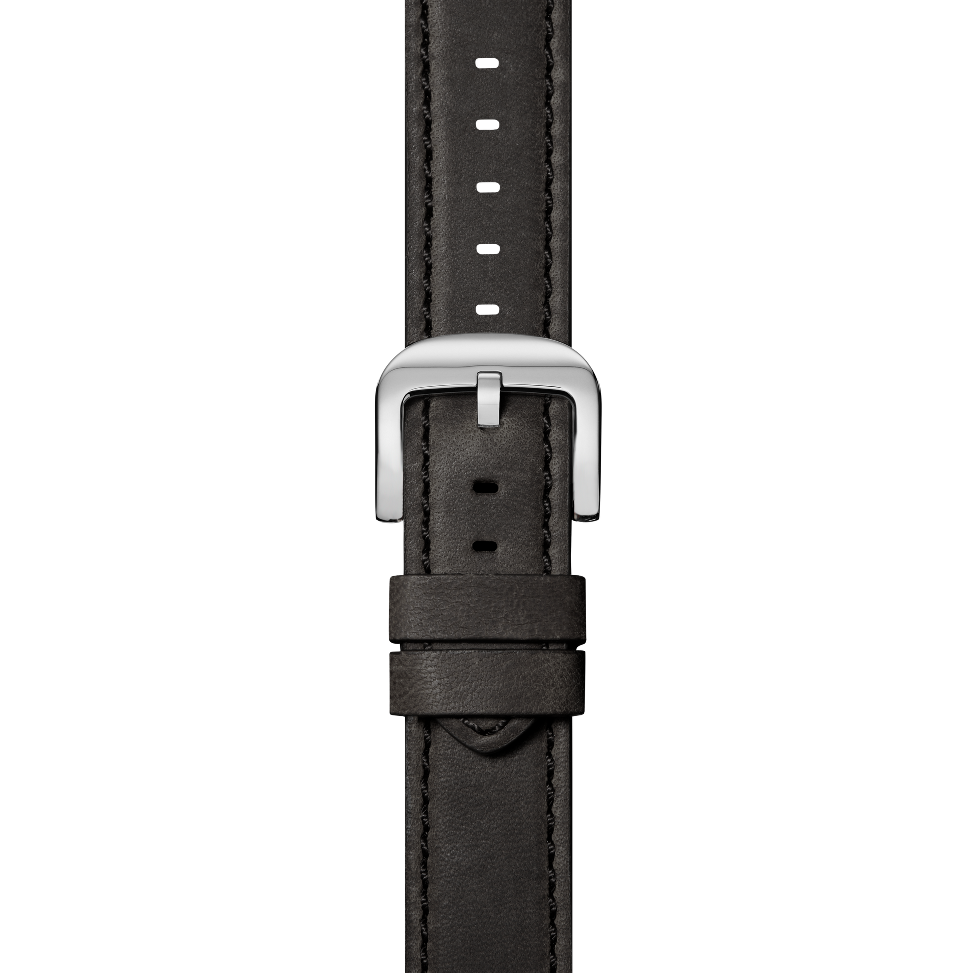 24mm Grizzly Black Leather Watch Strap - Grizzly Black