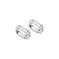 From Shinola’s Rivet Collection, the Diamond Pave Rivet Double Row Hoop Earrings in 14k white gold feature two rows of sparkling diamonds and a polished finish—an elegant upgrade for any look.