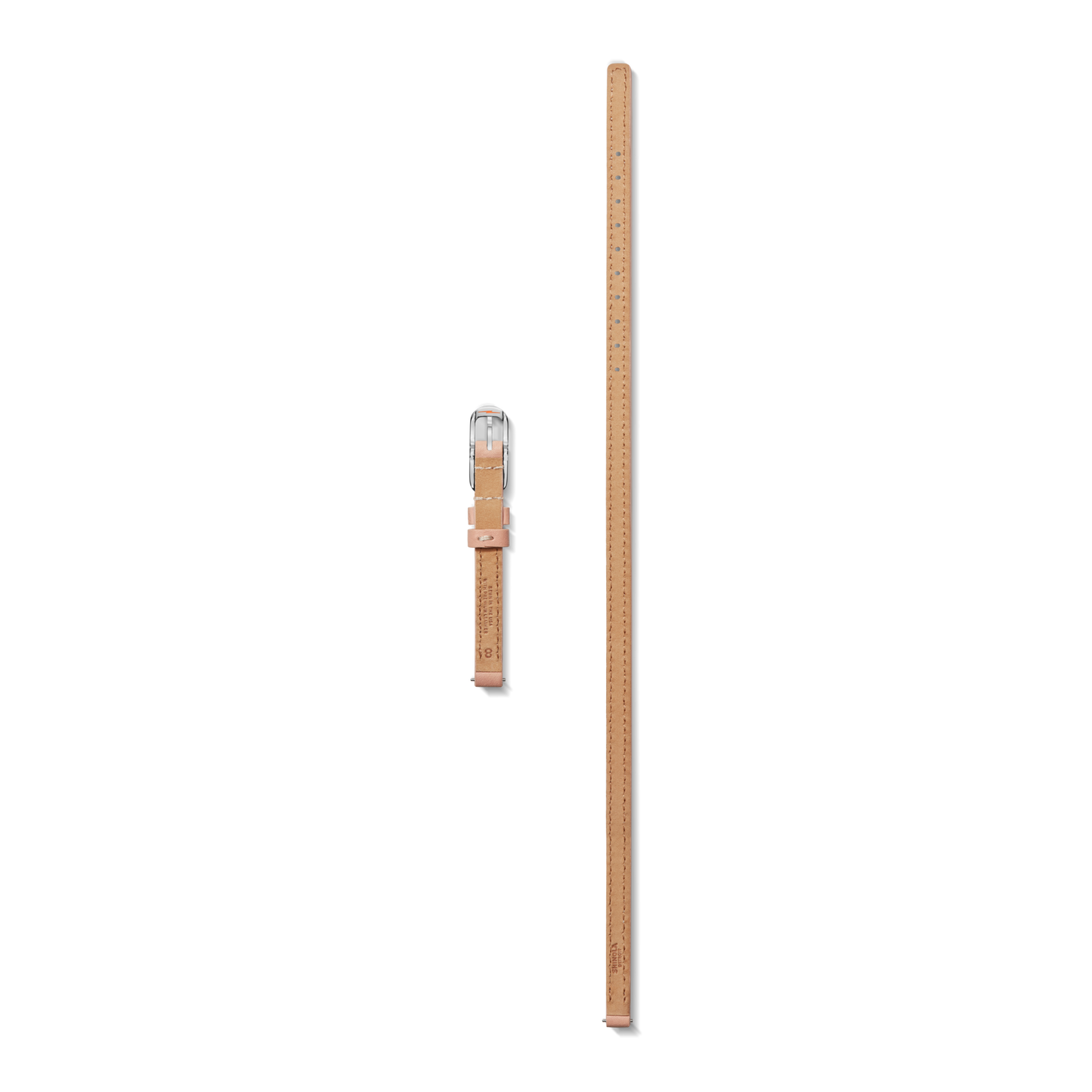8mm Blush Double Wrap Leather Watch Strap - Blush