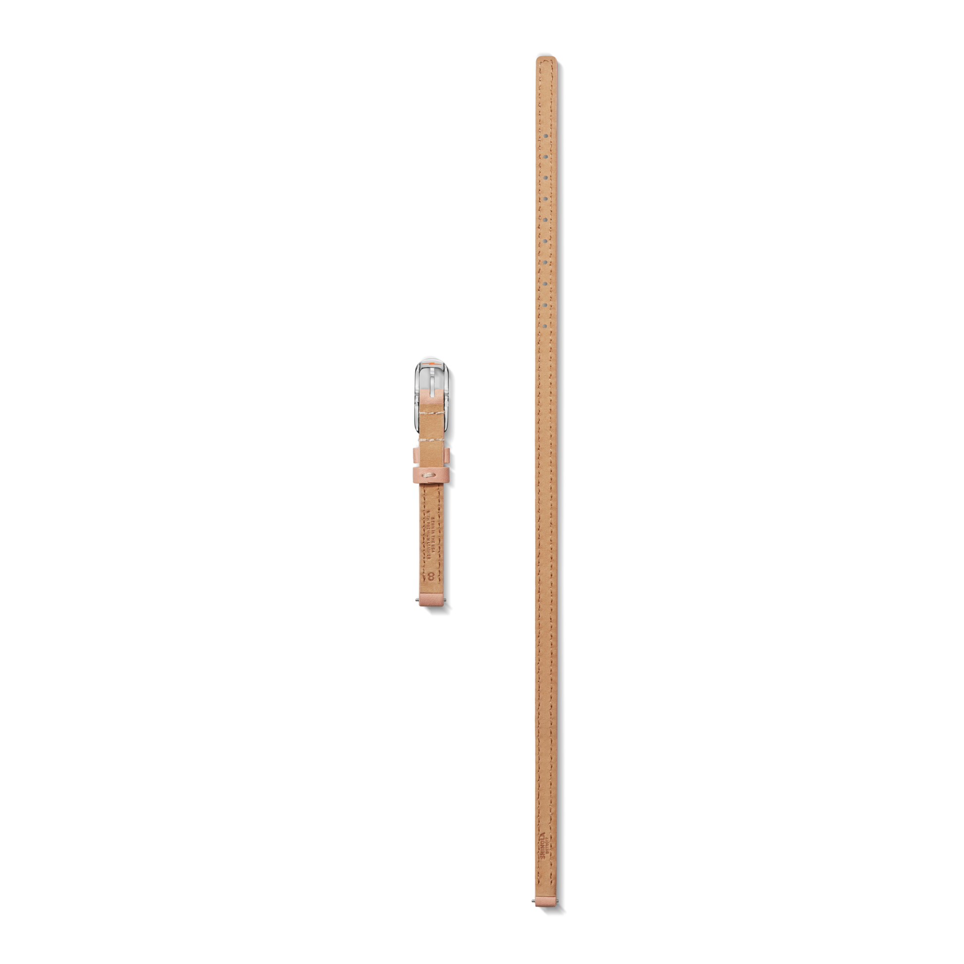 8mm Blush Double Wrap Leather Watch Strap - Blush