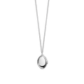 The Shinola Heirloom Petite Locket Necklace in sterling silver features a circular pendant with a minimalist concentric ring design, shown on a plain white background.