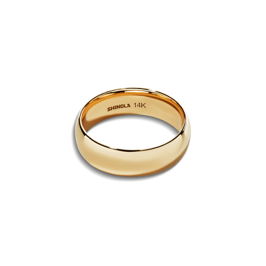 6mm Round Yellow Gold Band
