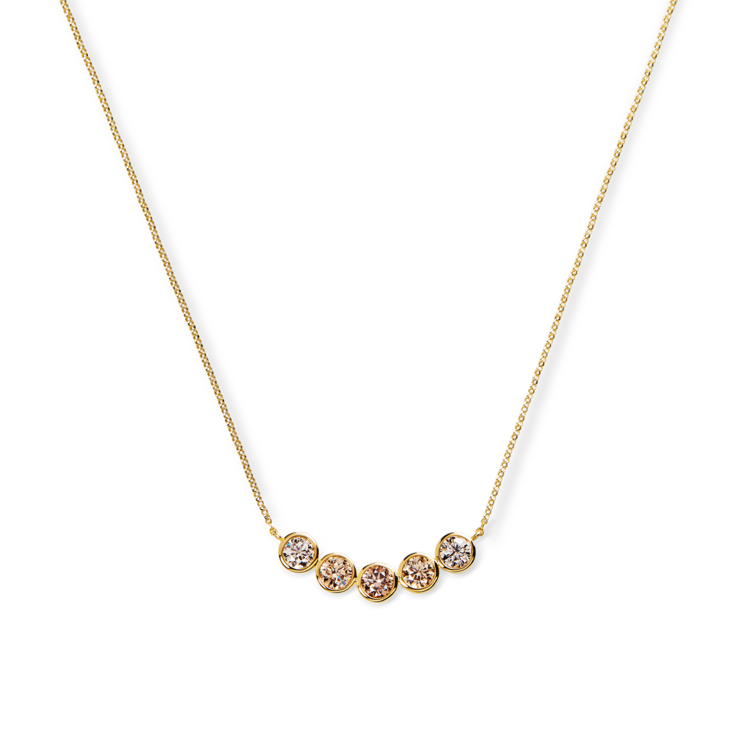 2 Carat Desert Diamond Curved Bar Necklace