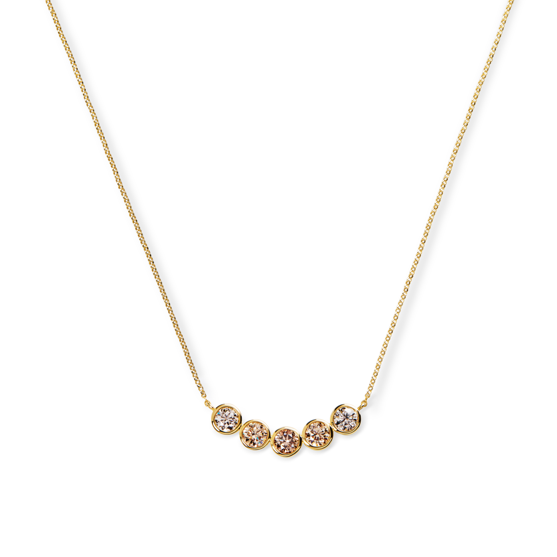 2 Carat Desert Diamond Curved Bar Necklace