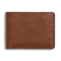 The Shinola Slim Bifold Wallet in medium brown features premium leather and visible edge stitching, shown closed against a plain white background.