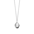The Shinola Heirloom Statement Locket Necklace features a round, polished sterling silver pendant on a delicate chain, shown against a white background.