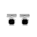 Shinola Octagonal Onyx Inlay Cufflinks: These men's cufflinks feature a bold black onyx inlay set in a striking octagonal sterling silver design.