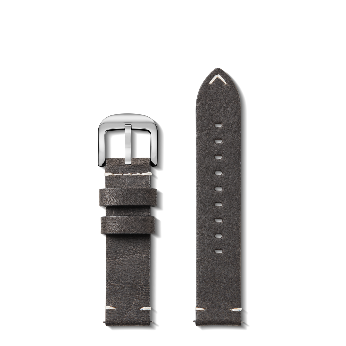 20mm Grizzly Black Leather Watch Strap - Grizzly Black