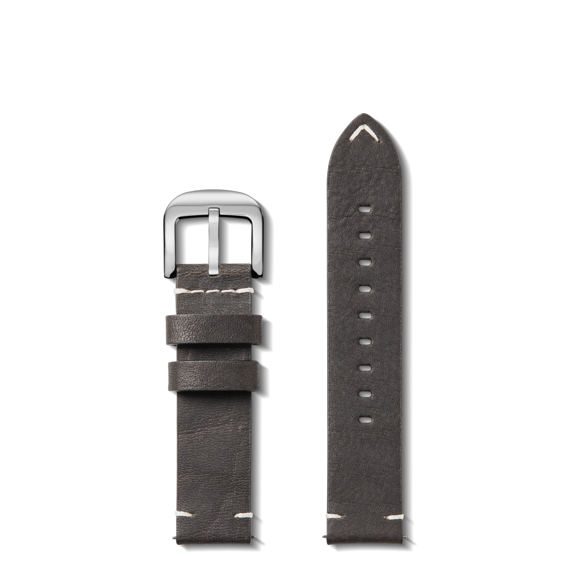 20mm Grizzly Black Leather Watch Strap - Grizzly Black