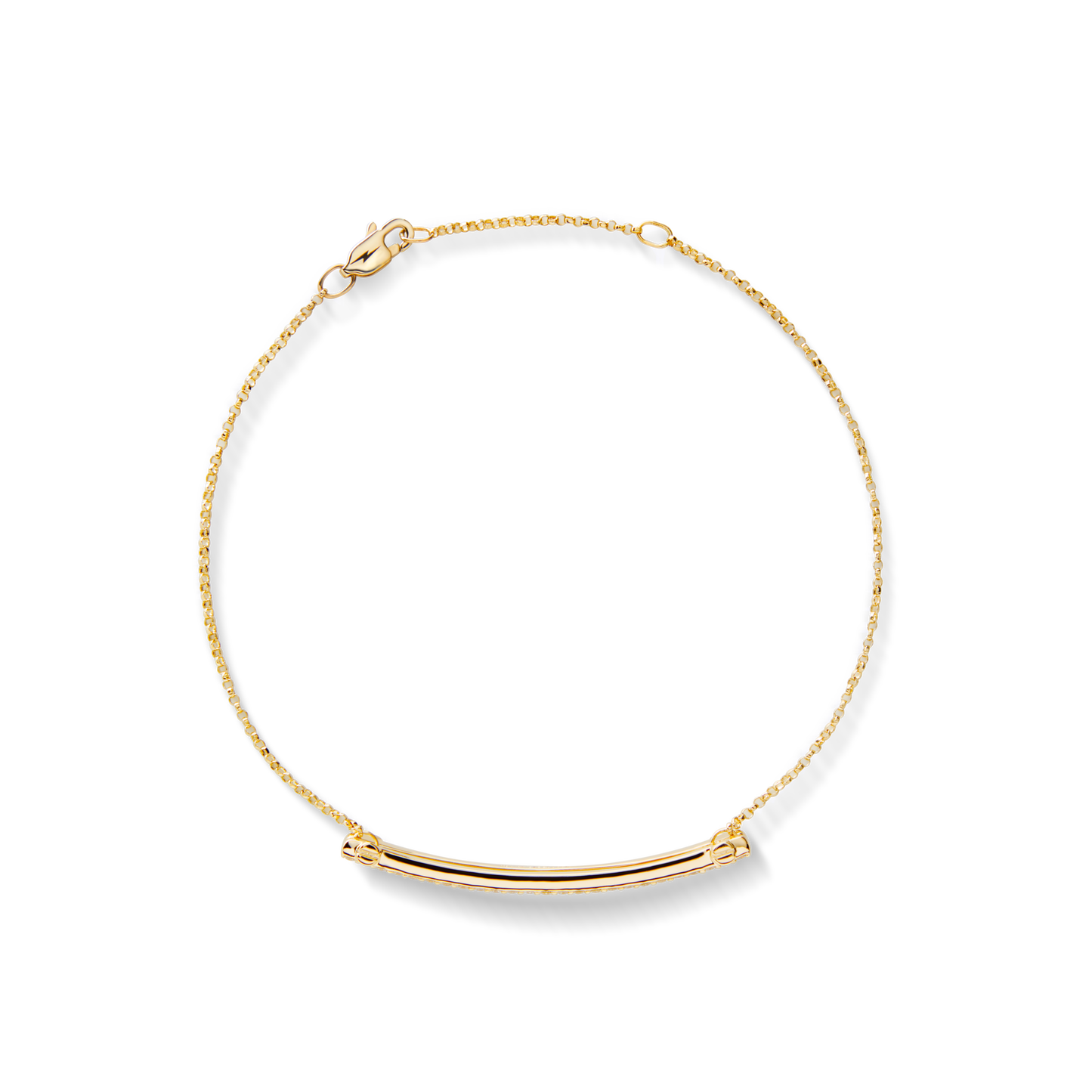 The Shinola Diamond Pave Rivet Double Row Necklace in yellow gold features rows of pave diamonds and a sophisticated design, showcased on a plain white background.