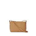 The Small Bixby Crossbody - Honey by Shinola features natural tan leather, a zippered top, adjustable strap, and simple design. "Shinola" is embossed near the bottom and it's shown against a plain white background—perfect for daily use.