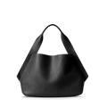 The Derby Shoulder Bag - Black by Shinola is a spacious tote with a wide, relaxed shape, two broad shoulder straps, a leather card pocket, and a large open compartment, shown against a plain white background.