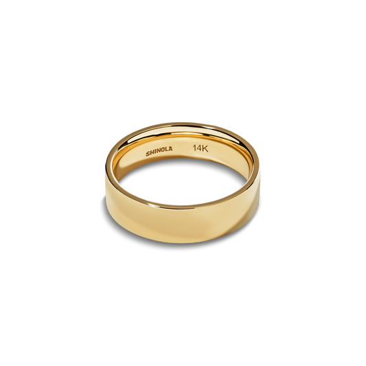 6mm Flat Yellow Gold Band